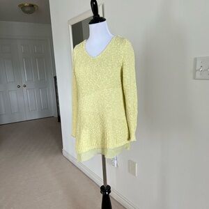 CHICO’s Asymmetrical yellow sweater size 0